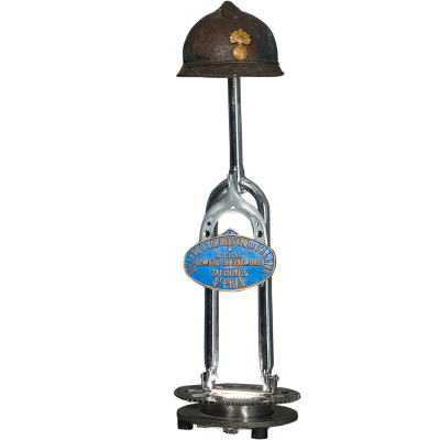 Lampe steampunk Casque Gendarmerie 1915
