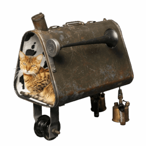 L'automobile au service de l'art Concepteur de mobilier artistique pour animaux avec pièce détachée d'auto/moto Accessoires chat design pour fan de voiture
