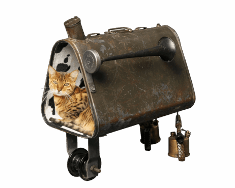 L'automobile au service de l'art Concepteur de mobilier artistique pour animaux avec pièce détachée d'auto/moto Accessoires chat design pour fan de voiture