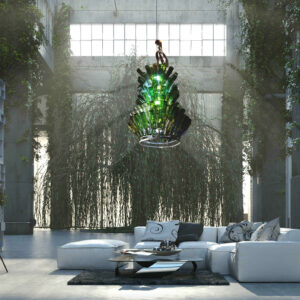 Lustre géant suspension déco style Loft New Yorkais Tendance quartier du Marais Paris créée avec égouttoir bouteilles antique œuvre connue en 1914 M.Duchamp Lustre géant suspension déco style Loft New Yorkais Tendance quartier du Marais Paris créée avec égouttoir bouteilles antique œuvre connue en 1914 M.Duchamp