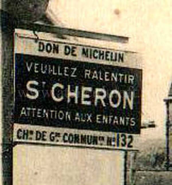 évolution bibendum Michelin Plaque émaillée industrielle Veuillez ralentir offerte par Micheli