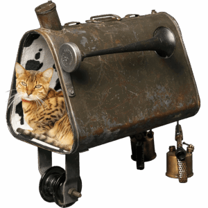 L'automobile au service de l'art Concepteur de mobilier artistique pour animaux avec pièce détachée d'auto/moto Accessoires chat design pour fan de voiture