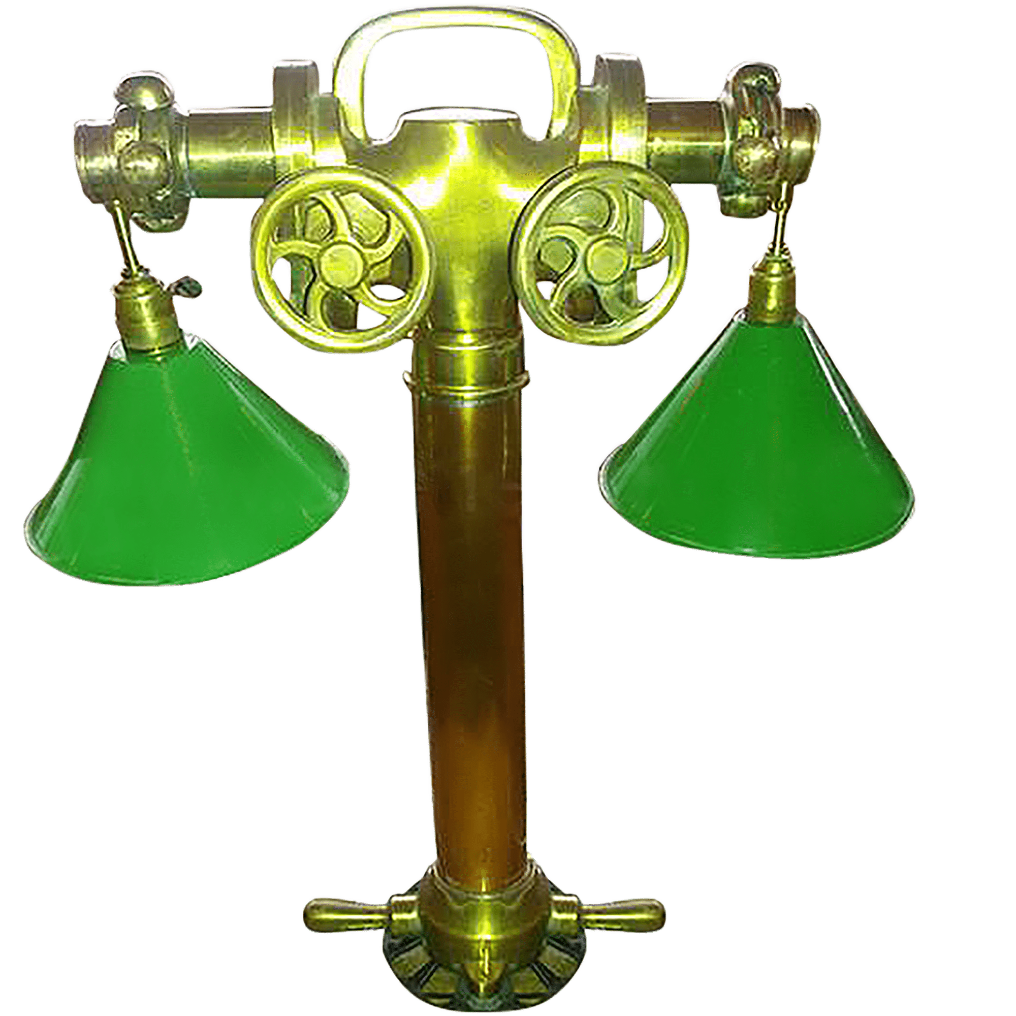 Colonne d'incendie en laiton 1930 de la Samaritaine située quartier le Marais à Paris détournée artistiquement en luminaire avec 2 lampes Gras une merveille Colonne d'incendie en laiton 1930 de la Samaritaine située quartier le Marais à Paris détournée artistiquement en luminaire avec 2 lampes Gras une merveille