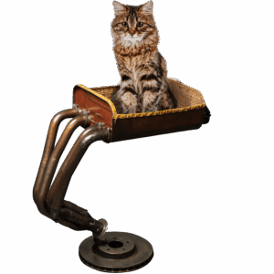 Daniela DAUDE artiste créations artistiques de mobilier design pour animaux des pièces uniques un arbre a chat de luxe un accessoire fantaisie haut de gamme