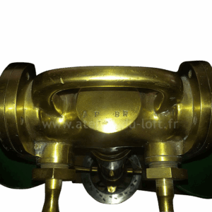 Colonne d'incendie en laiton 1930 de la Samaritaine située quartier le Marais à Paris détournée artistiquement en luminaire avec 2 lampes Gras une merveille