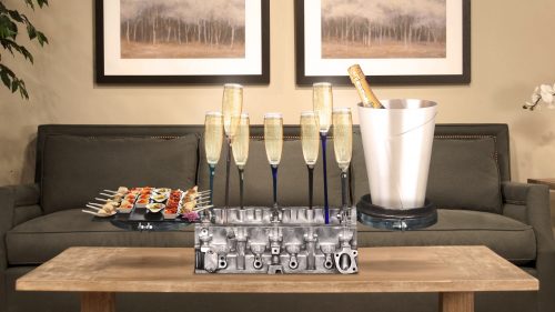 Bar à champagne Idée cadeau luxe homme Atelier du Loft Mobilier avec pièces auto