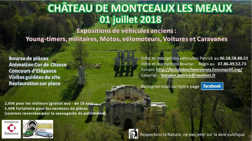 Bourse Exposition autos anciennes MONTCEAUX LES MEAUX concours d'élégance visitent du château |Agenda auto Daniela DAUDE artiste Mobilier avec pièces auto/moto