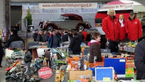 Bourse auto BERGERAC (24) dernier weekend février une des plus grande bourse de France Agenda événements auto moto de Daniela DAUDE artiste mobilier avec pièces auto moto