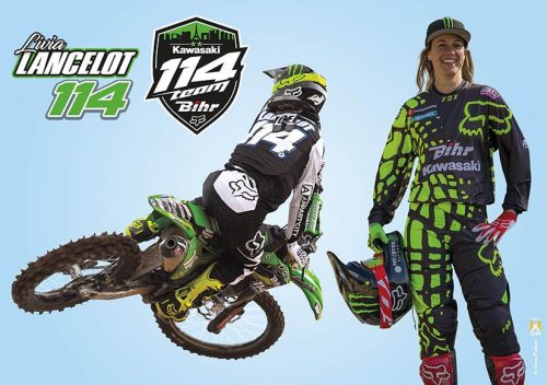 Livia Lancelot,motocross 2 fois championne du Monde, Sextuple Championne de France Article rédigé par Daniela DAUDE artiste mobilier avec pièces autos motos