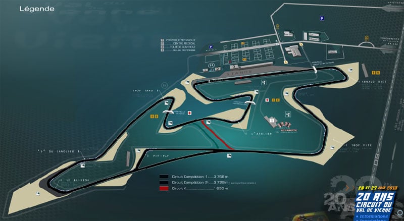 Pour Piloter sa voiture sur Circuit Val de Vienne (86) : Voici les informations : Coordonnées du circuit, détail du tracé, vue aérienne, calendrier et inscriptions des prochaines sorties et événements