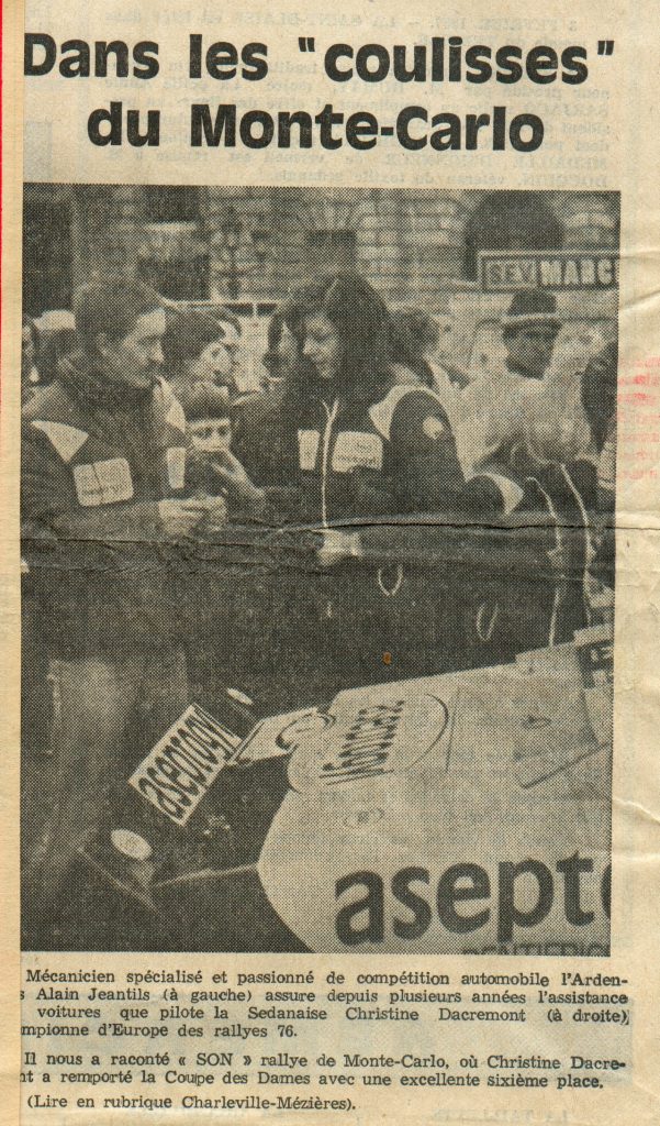 1976 Christine Dacremont 6ème place au Monte-Carlo