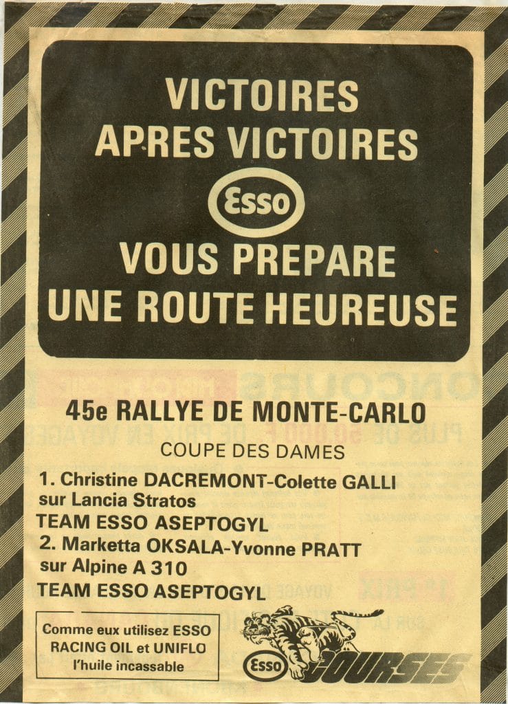 1977 Rallye de Monte Carlo Christine Dacremont vainqueur