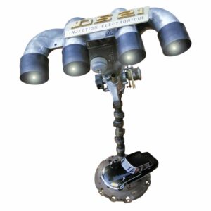lampe passion Citroën DS21 Chapron Lorraine, est réalisée à partir de pièces détachées Citroen