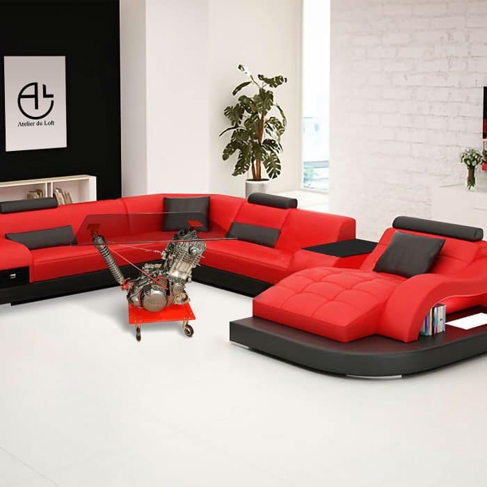 Table basse moteur Quand la pièce moto devient œuvre d'art