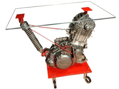Table basse moteur Quand la pièce moto devient œuvre d’art