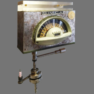 Ce support de papier toilette design est le cadeau idéal pour fan de Simca. Daniela DAUDE artiste, créations uniques avec pièces automobiles