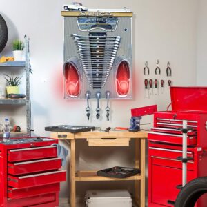 Luminaire Simca deco garage pour fans de mécanique Daniela DAUDE artiste plasticienne Mobilier avec pièces auto moto